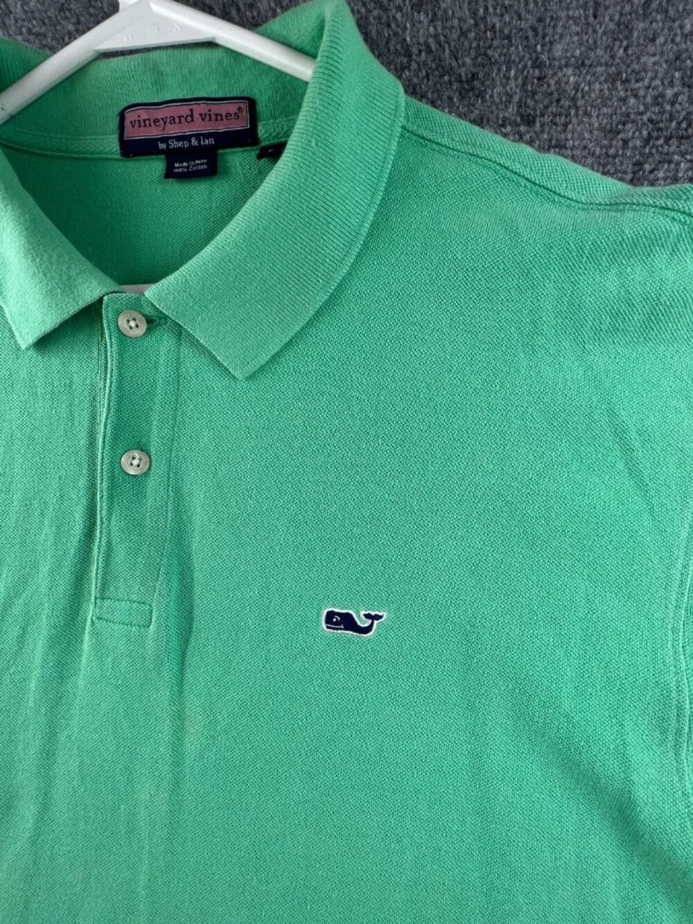 Vineyard Vines Short Sleeve Polo Shirt Men’s Solid Green Pullover Cotton Large - Picture 8 of 15
